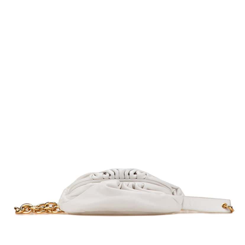 Bottega Veneta Lambskin Belt Chain Pouch White Leather Good condition - Inside View