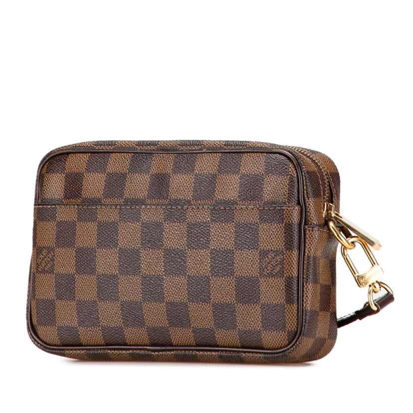 Louis Vuitton Damier Ebene Pochette Billets Macao Brown Canvas Good condition - Back View