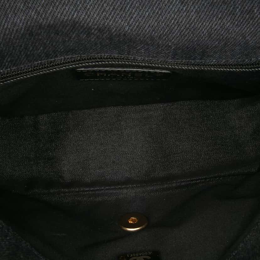 Chanel Mini Rectangular Quilted Denim Mood Flap Grey Denim Good condition - Model View