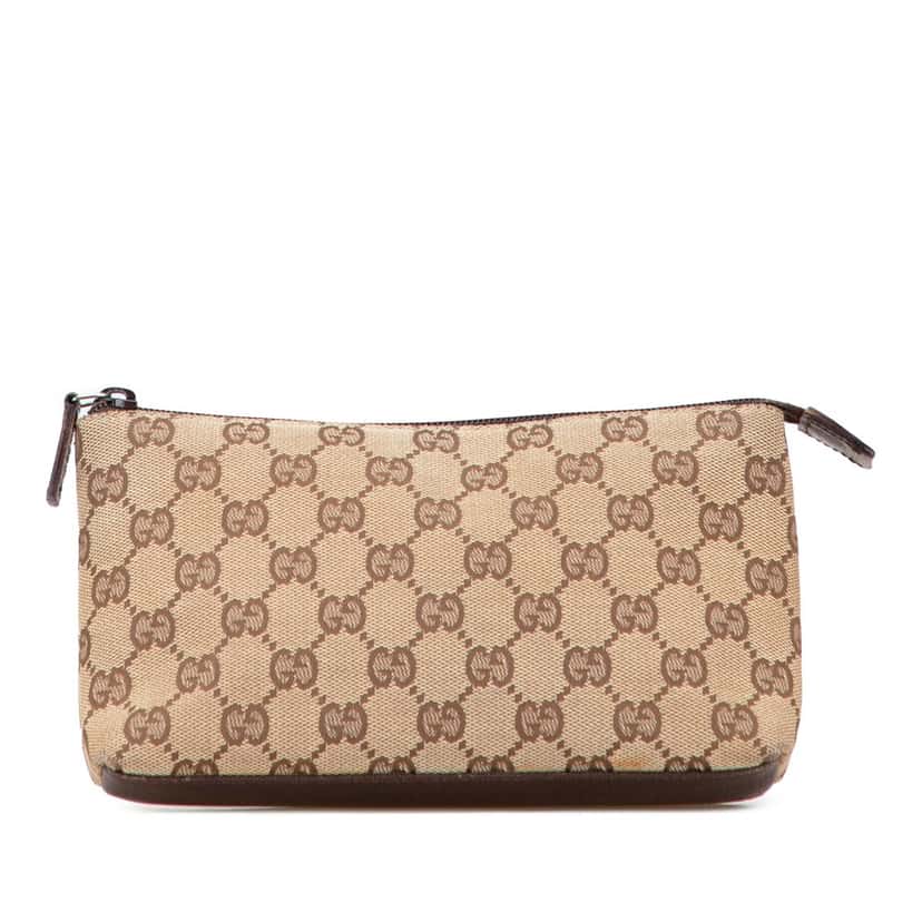 Gucci GG Canvas Pouch Brown Canvas Good condition - Front View