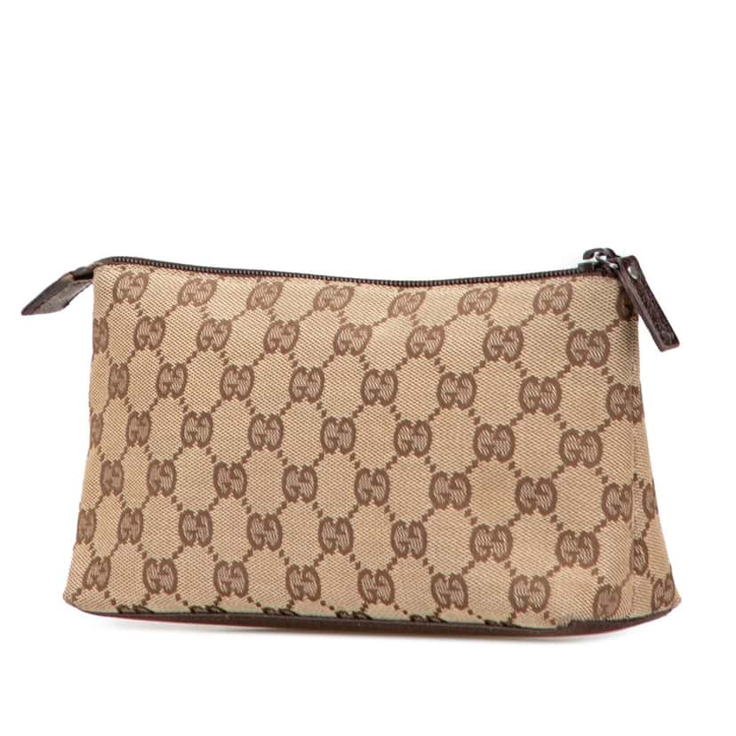 Gucci GG Canvas Pouch Brown Canvas Good condition - Back View