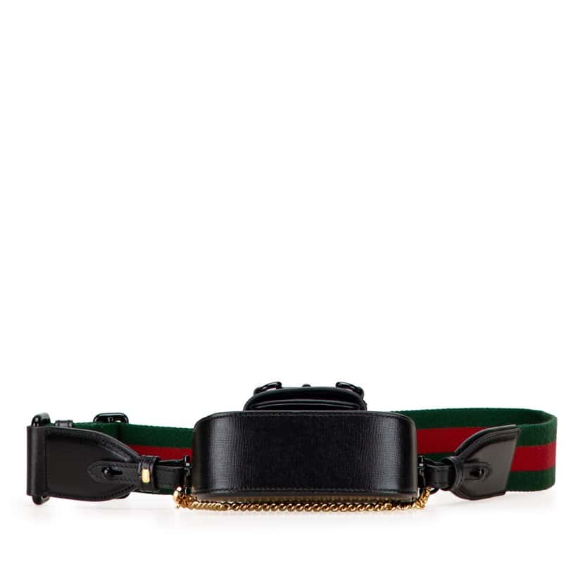 Gucci Mini Leather Horsebit 1955 Web Satchel Black Leather Good condition - Inside View