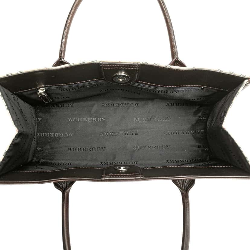 Burberry House Check Canvas Handbag Brown Canvas Good condition - Model View