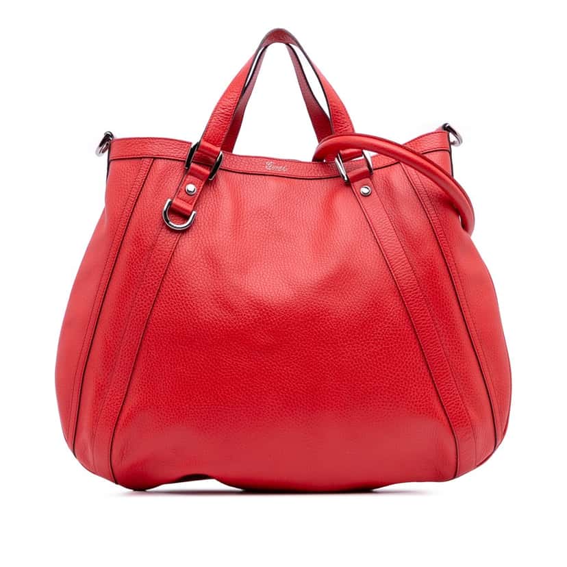 Gucci Leather Abbey D Ring Convertible Tote Red Leather Good condition - Front View