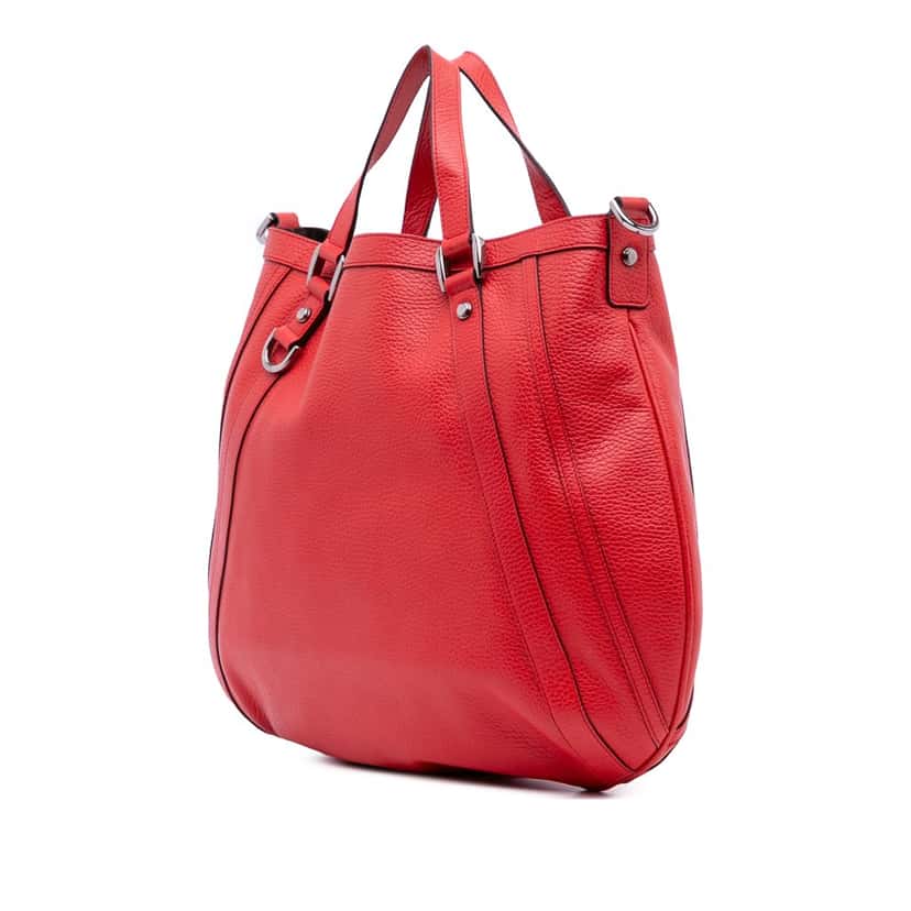 Gucci Leather Abbey D Ring Convertible Tote Red Leather Good condition - Back View