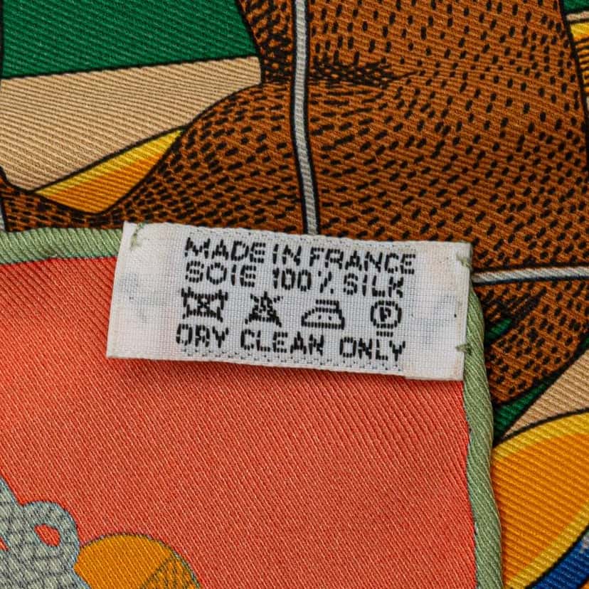 Hermès Circus Silk Scarf Orange Silk Good condition - Inside View