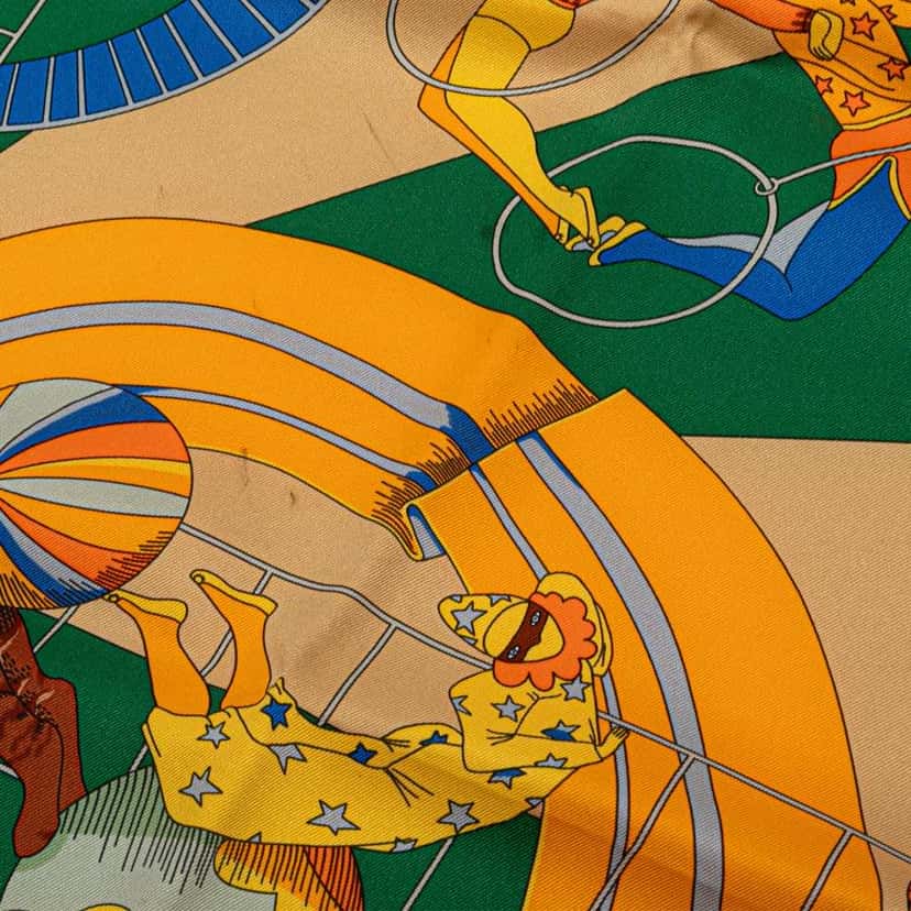 Hermès Circus Silk Scarf Orange Silk Good condition - Model View