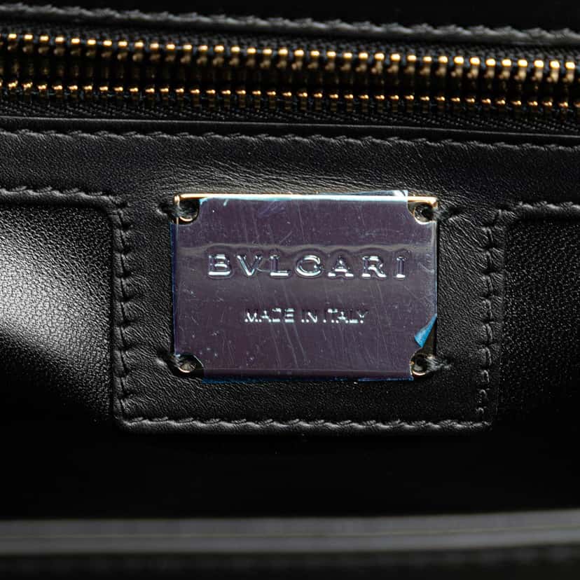 Bvlgari Leather Serpenti Diamond Blast Crossbody Black Leather Good condition - Box View