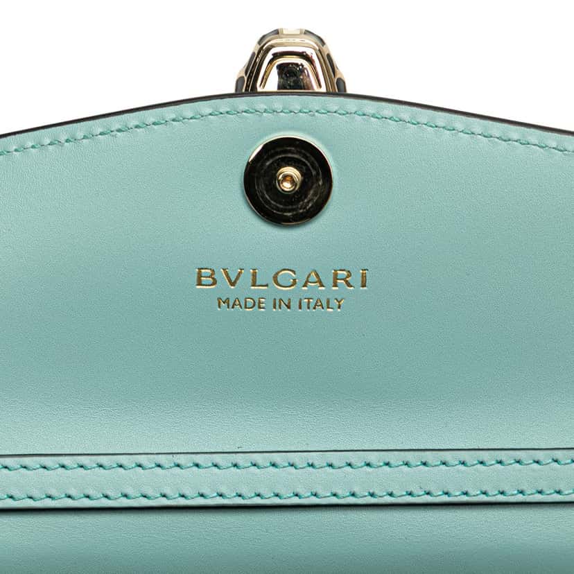 Bvlgari Medium Calfskin Serpenti Forever Shoulder Bag Blue Leather Good condition - Box View