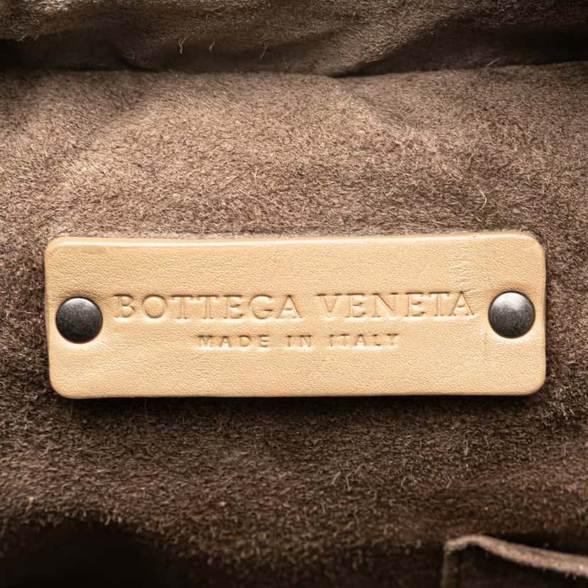 Bottega Veneta Intrecciato Trimmed Calfskin Handbag Brown Leather Good condition - Box View