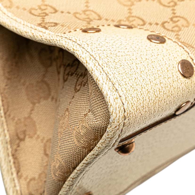 Gucci GG Canvas Nailhead Tote Brown Canvas Good condition - Box View