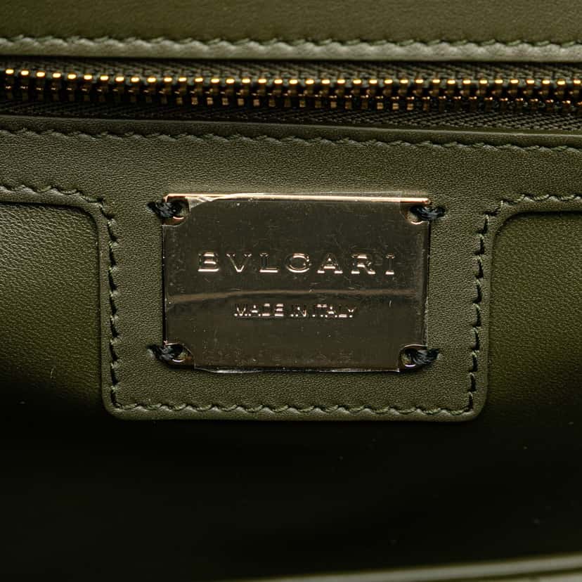 Bvlgari Quilted Calfskin Diamond Blast Serpenti Forever Crossbody Green Leather Good condition - Box View