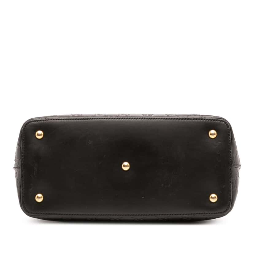 Gucci Guccissima Linea A Fold Over Satchel Black Leather Good condition - Inside View