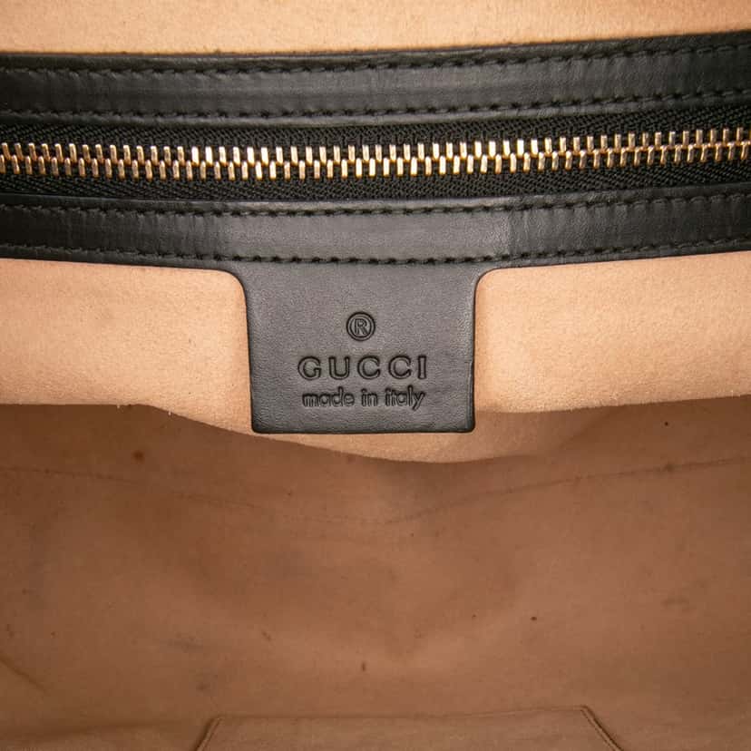 Gucci Guccissima Linea A Fold Over Satchel Black Leather Good condition - Box View