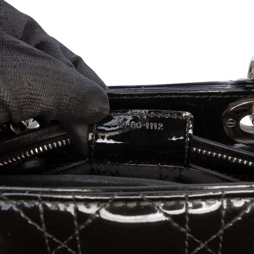 Dior Medium Patent Cannage Lady Dior Black Leather Good condition - Box View