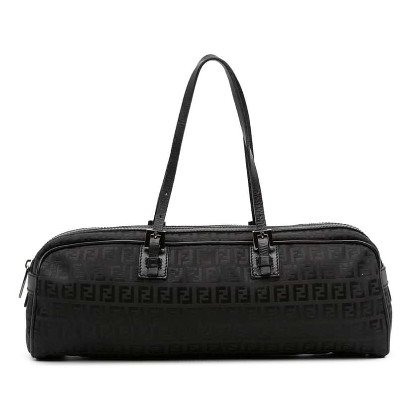 Fendi Zucchino Canvas Handbag Black Canvas Good condition - Front View