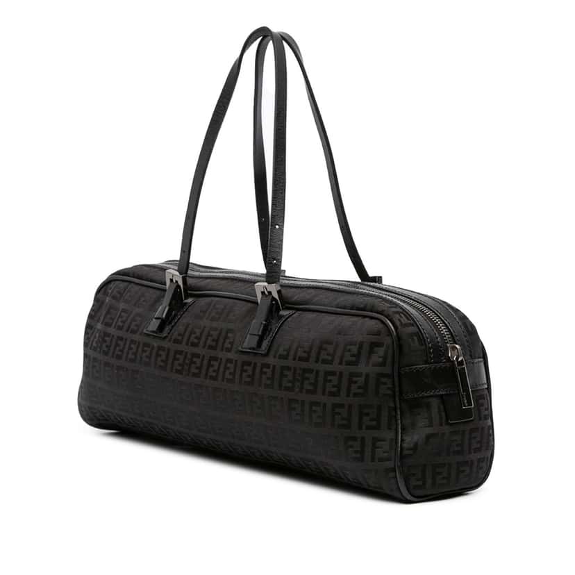 Fendi Zucchino Canvas Handbag Black Canvas Good condition - Back View