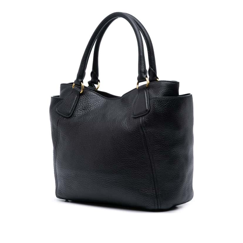 Prada Vitello Daino Open Convertible Tote Black Leather Good condition - Back View