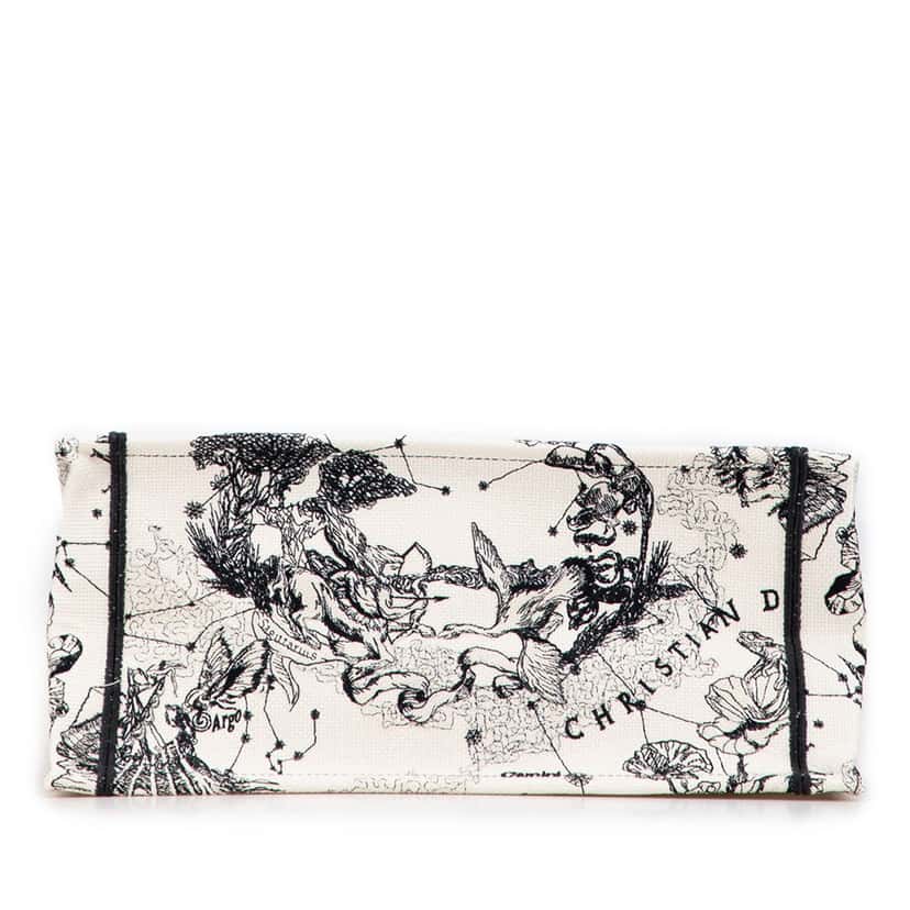 Dior Medium Canvas Embroidered Zodiac Toile De Jouy Book Tote White Canvas Good condition - Inside View