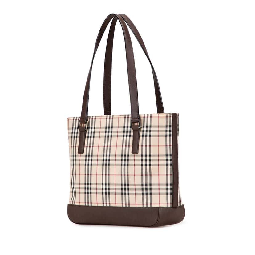 Burberry House Check Canvas Tote Brown Canvas Good condition - Back View