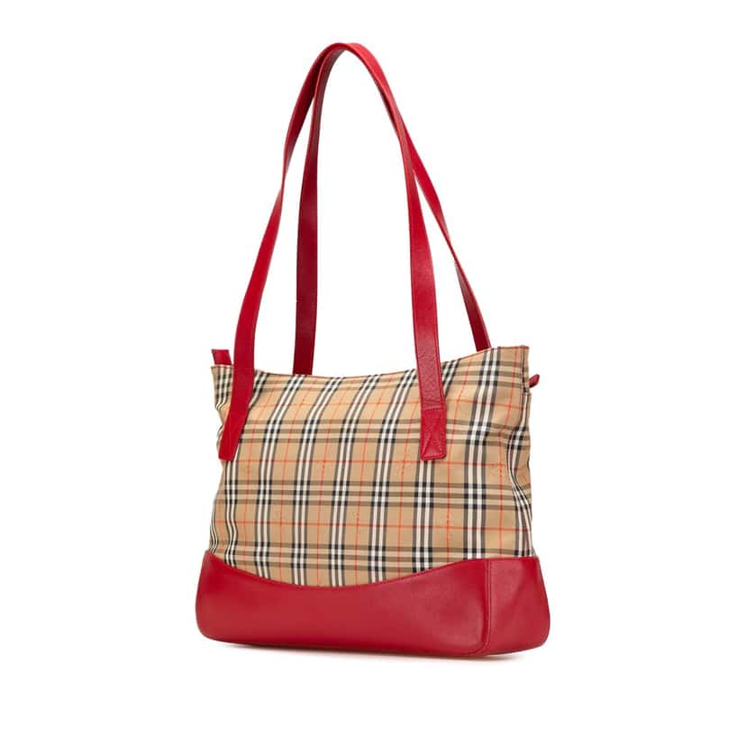 Burberry Haymarket Check Canvas Tote Brown Canvas Good condition - Back View