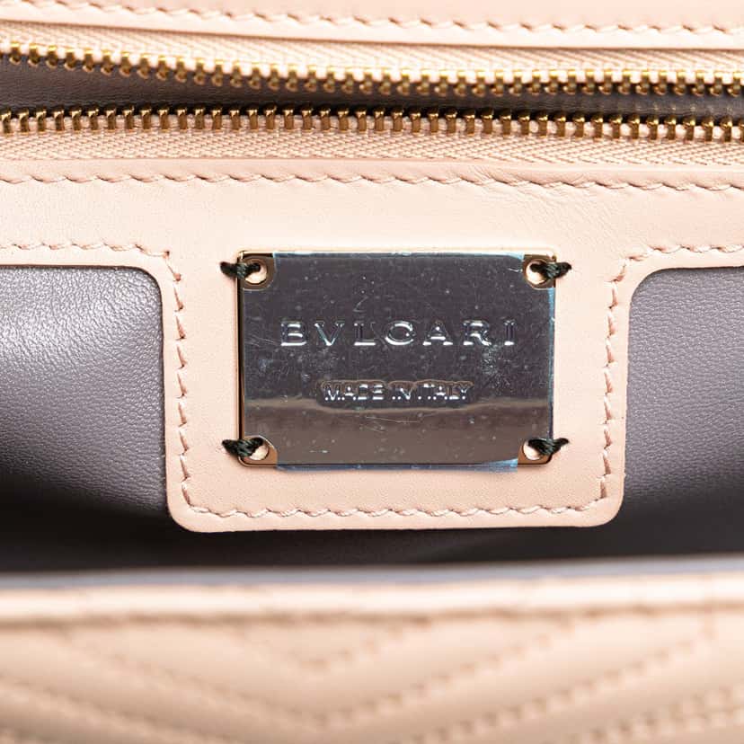 Bvlgari Quilted Calfskin Diamond Blast Serpenti Forever Satchel Pink Leather Good condition - Box View