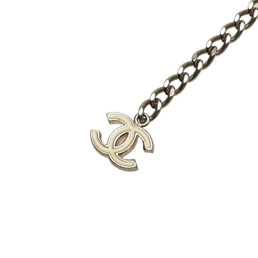 Chanel Silver Plated and Enamel CC Chain Link Belt Silver Silver Good condition - Back View
