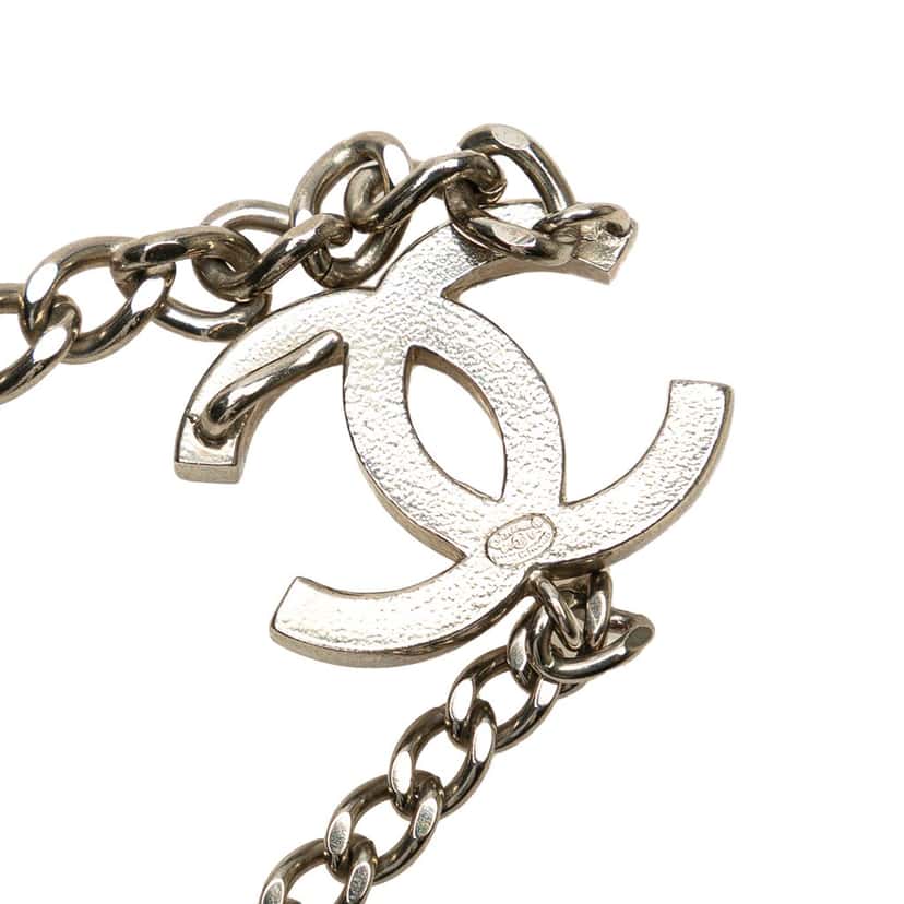 Chanel Silver Plated and Enamel CC Chain Link Belt Silver Silver Good condition - Inside View