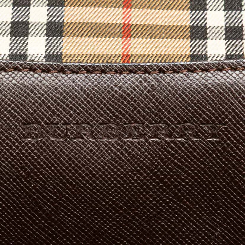 Burberry Haymarket Check Canvas Shoulder Bag Brown Canvas Good condition - Box View