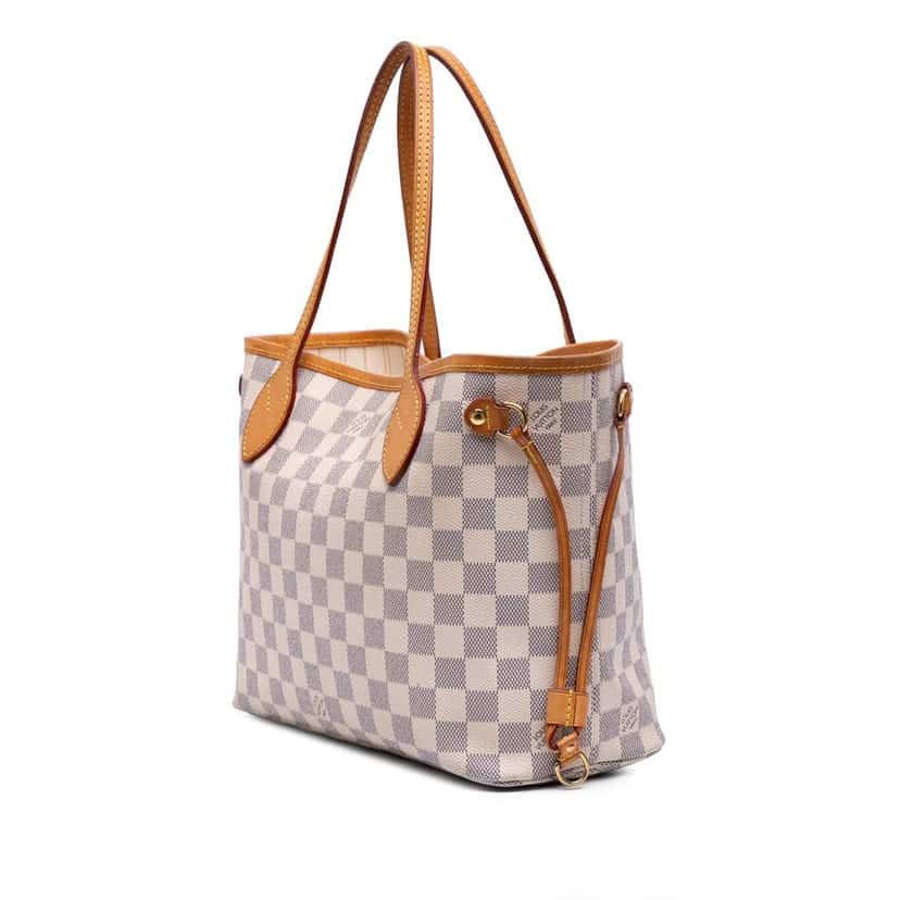Louis Vuitton Damier Azur Neverfull PM White Canvas Good condition - Back View