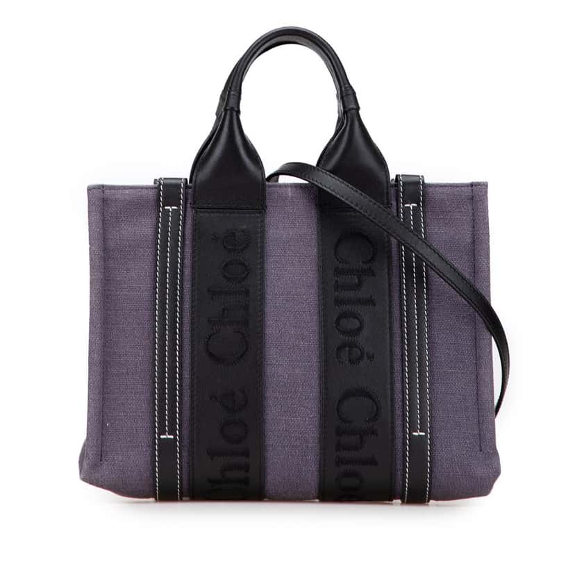 Chloé Small Canvas Woody Tote Purple Canvas Good condition - Front View