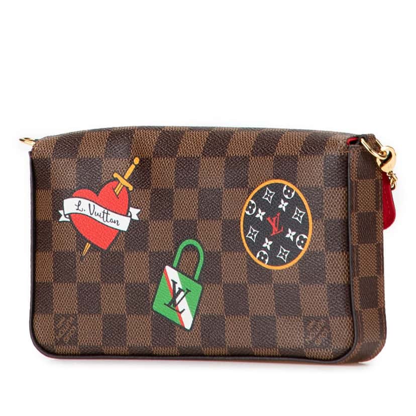 Louis Vuitton Damier Ebene Pochette Felicie Patchwork Brown Canvas Good condition - Back View