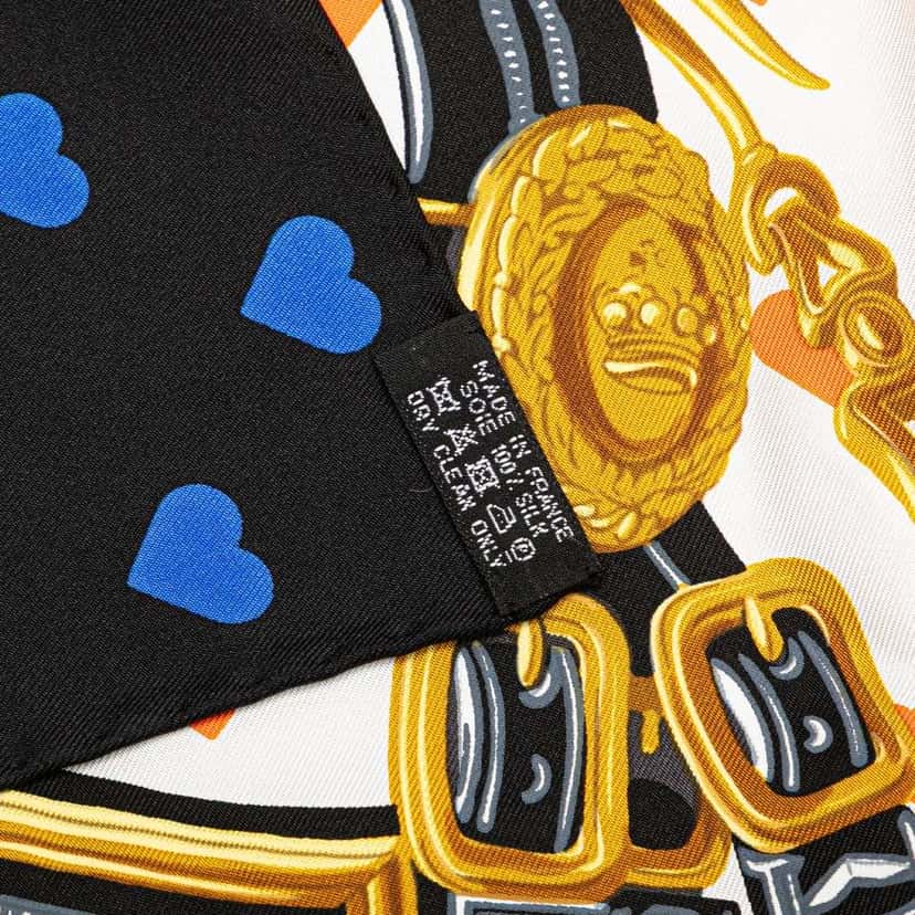 Hermès Brides de Gala Love Silk Scarf White Silk Good condition - Back View