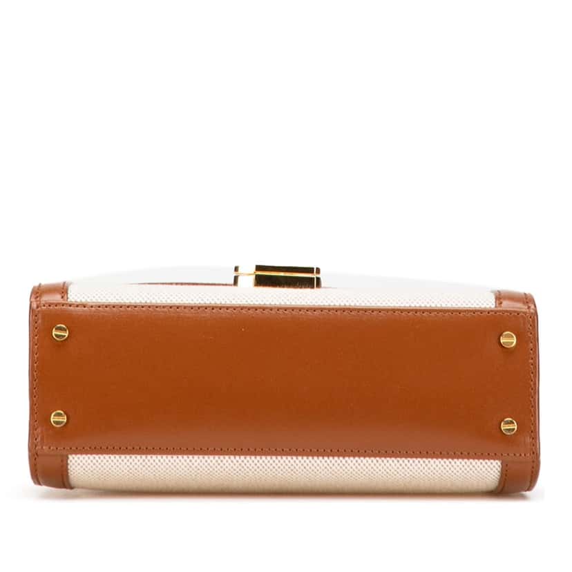 Saint Laurent Mini Canvas Monogram Cassandra Top Handle Bag Brown Canvas Good condition - Inside View
