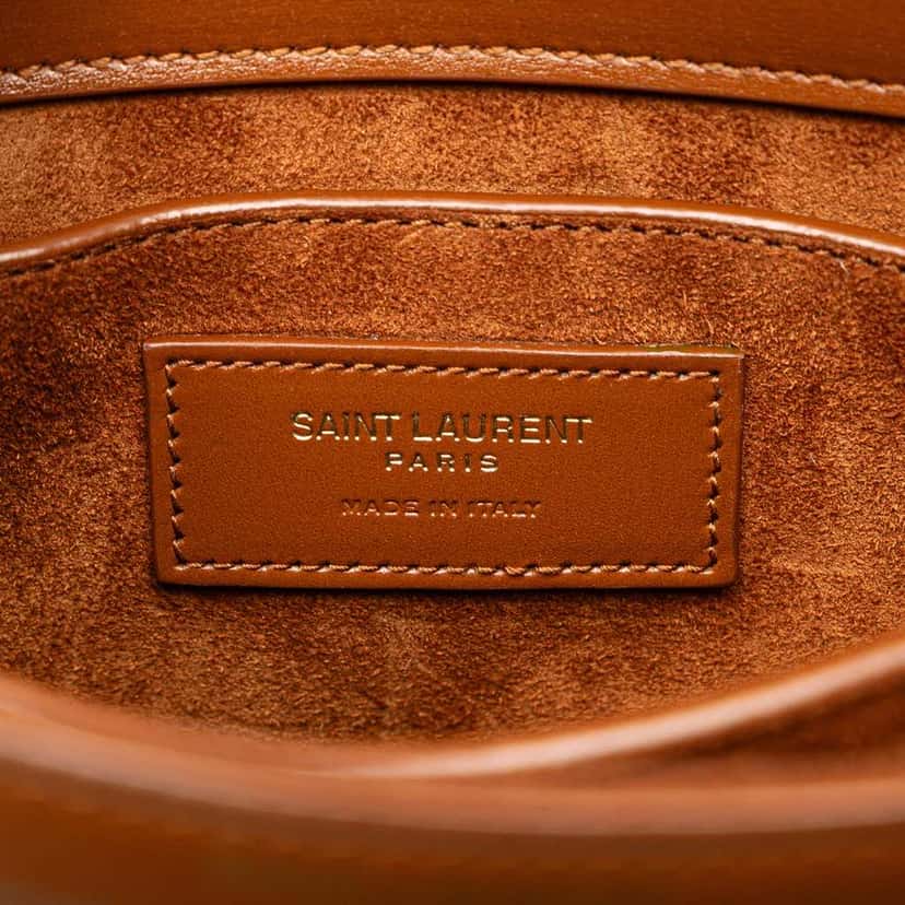 Saint Laurent Mini Canvas Monogram Cassandra Top Handle Bag Brown Canvas Good condition - Box View