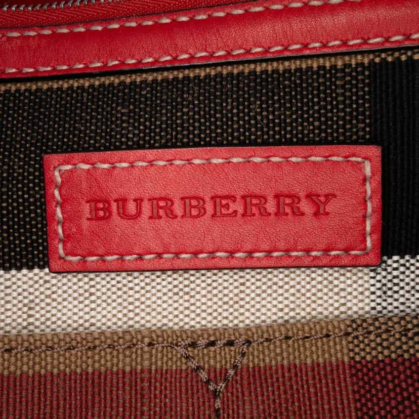 Burberry Medium Mega Check Canvas Ashby Bucket Bag Brown Canvas Good condition - Box View