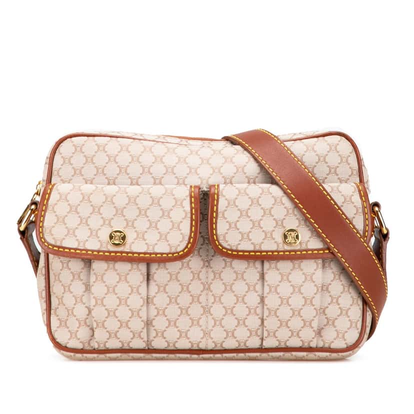 Celine Macadam Canvas Crossbody Brown Canvas Good condition - Front View