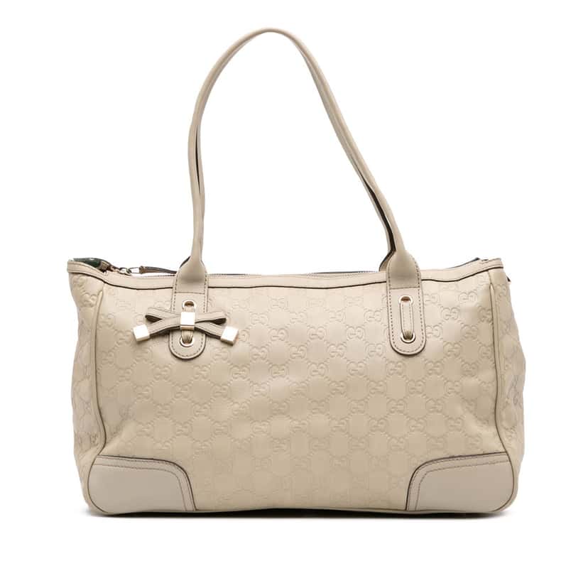 Gucci Guccissima Princy Shoulder Bag White Leather Good condition - Front View