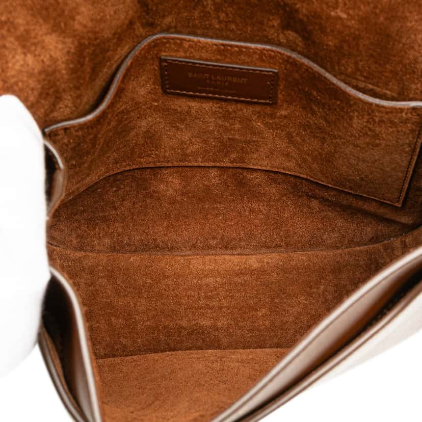 Saint Laurent Leather Betty Flap Pouch Bag Brown Leather Good condition - Model View