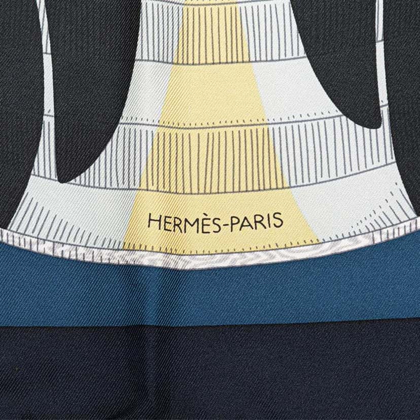 Hermès Lanternes Ballons et Cocardes Silk Scarf Blue Silk Good condition - Model View
