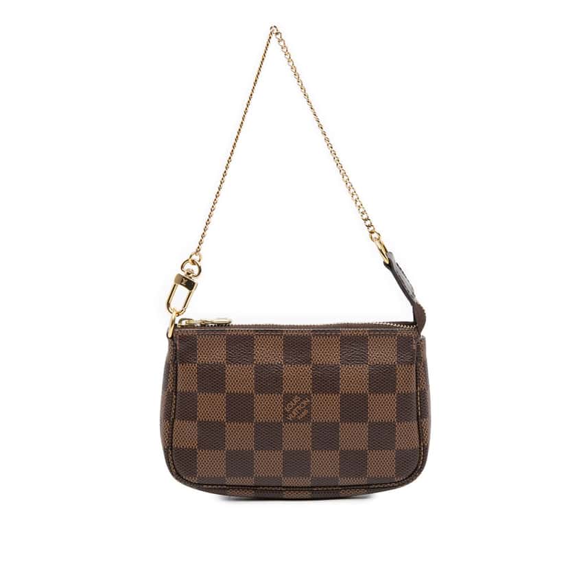 Louis Vuitton Damier Ebene Mini Pochette Accessoires Brown Canvas Good condition - Front View