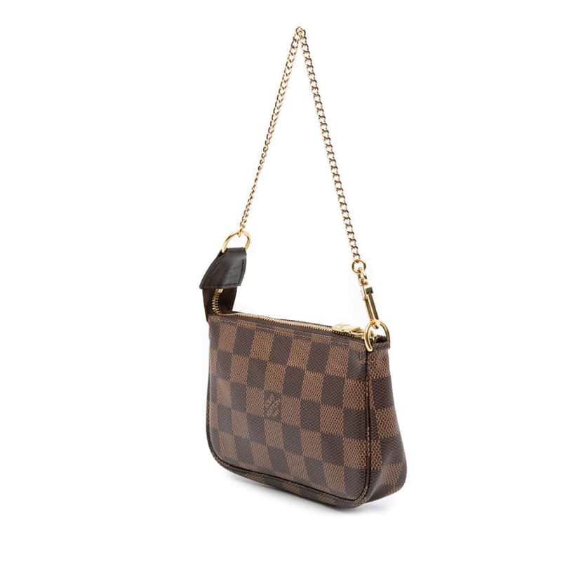 Louis Vuitton Damier Ebene Mini Pochette Accessoires Brown Canvas Good condition - Back View