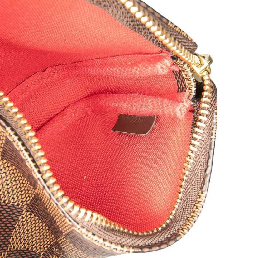 Louis Vuitton Damier Ebene Mini Pochette Accessoires Brown Canvas Good condition - Box View