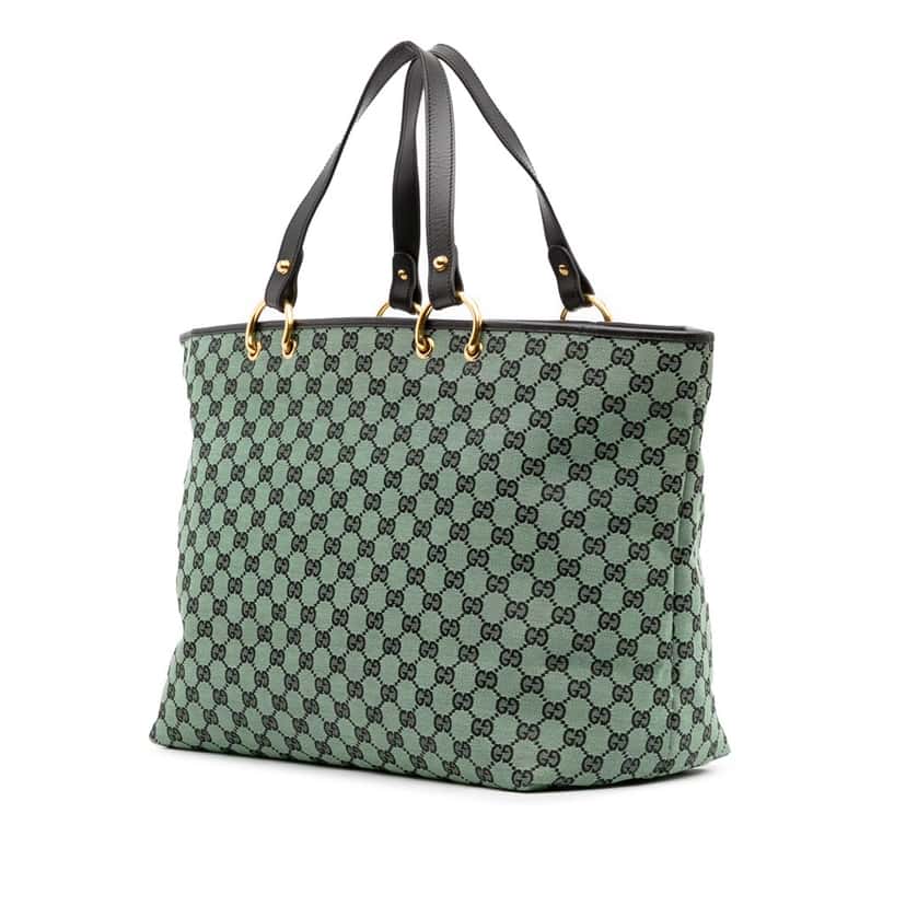 Gucci GG Canvas Tote Green Canvas Good condition - Back View
