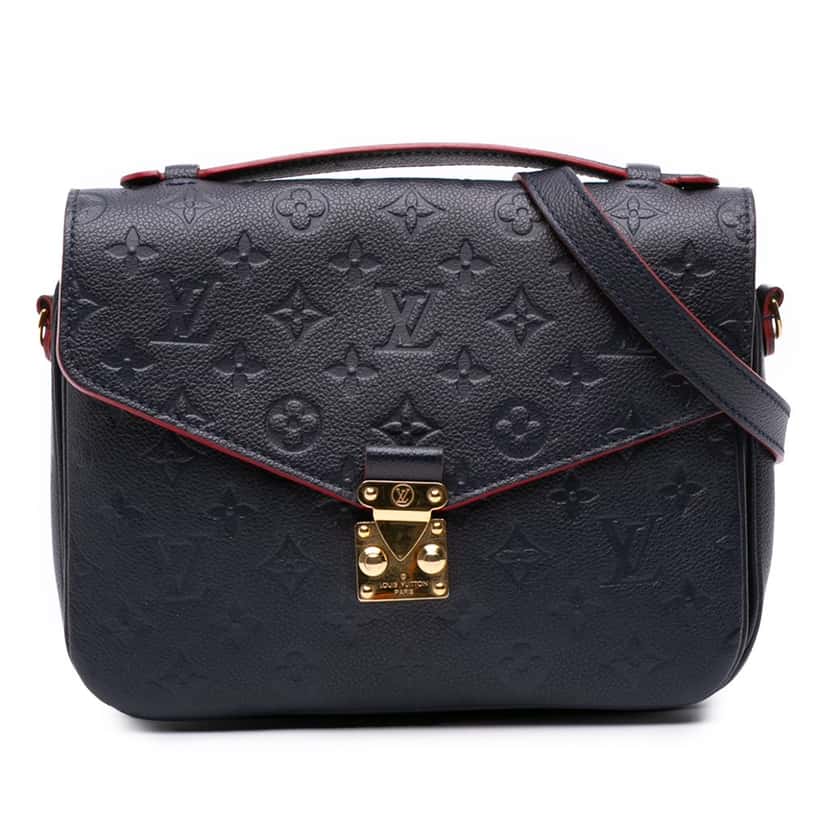 Louis Vuitton Monogram Empreinte Pochette Metis Blue Leather Good condition - Front View