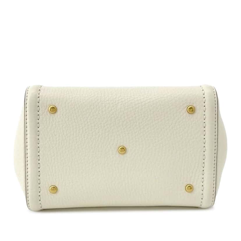 Valentino Small Grainy Calfskin Alltime Satchel White Leather Good condition - Inside View