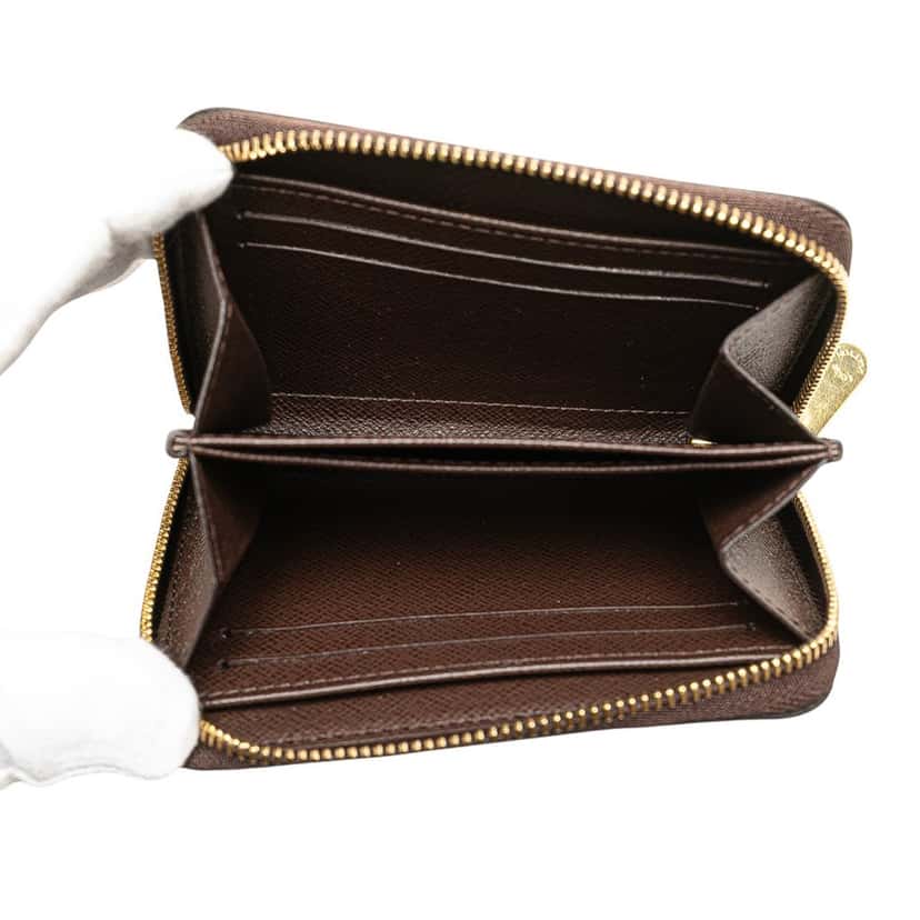 Louis Vuitton Damier Ebene Zippy Coin Purse Brown Canvas Good condition - Model View