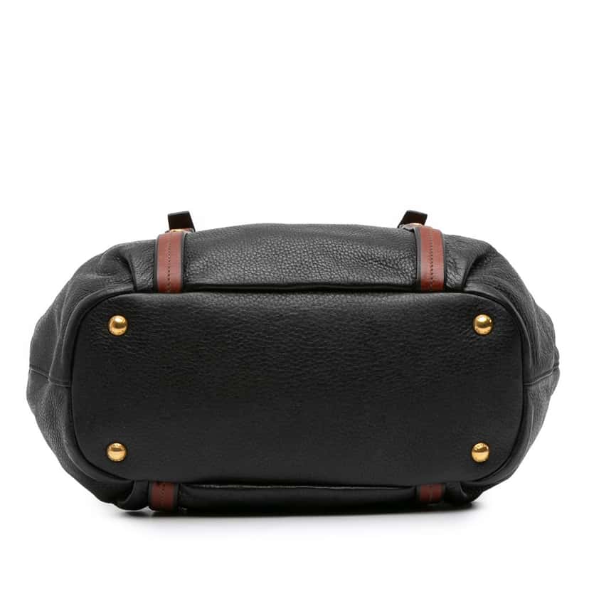 Prada Cervo Antik Satchel Black Leather Good condition - Inside View
