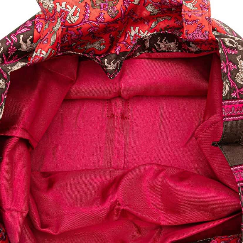 Hermès Chasse en Inde Silky Pop Tote Brown Silk Good condition - Model View