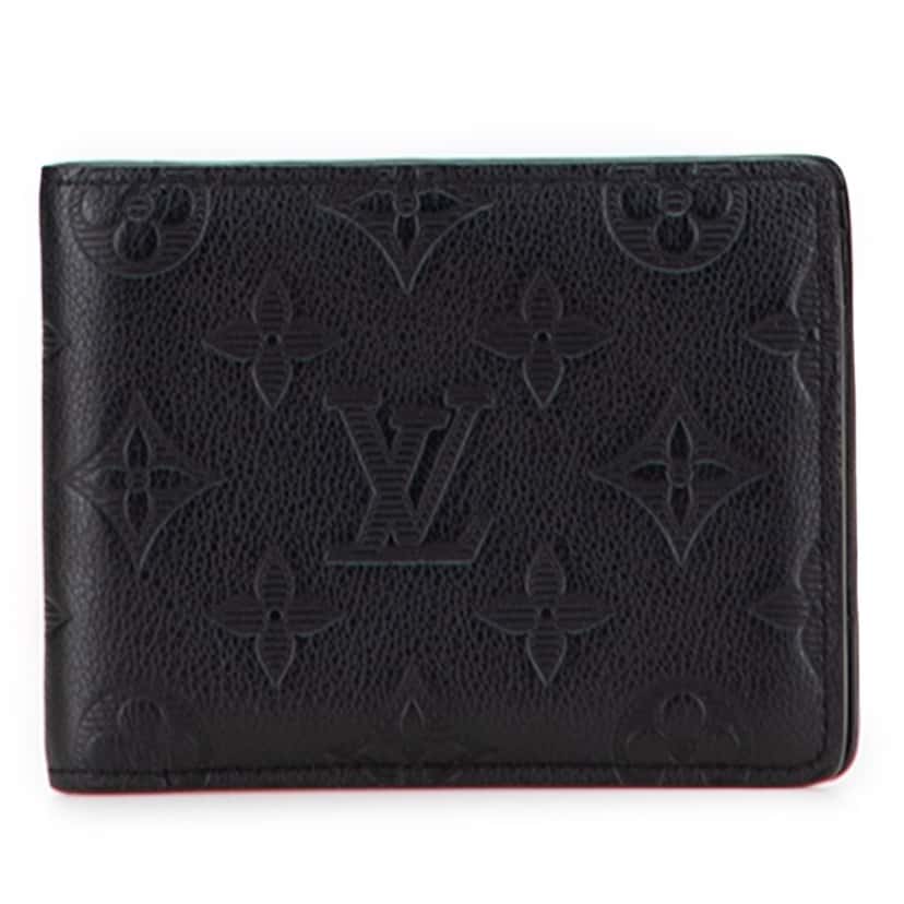 Louis Vuitton Monogram Shadow Multiple Wallet Black Leather Good condition - Front View